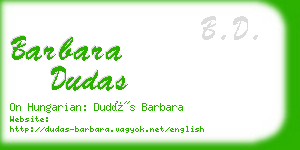 barbara dudas business card